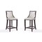 Manhattan Comfort Emperor Bar Stool in Pearl White and Walnut, PK2 2-BS008-PW - alternate 1
